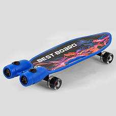 Скейт з пором і музикою, дитячий, Синій, акумулятор, колеса зі світлом, Best Board S-00605, фото 3