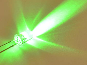 Св-діод 12V d5мм зелений прозорий LED5042