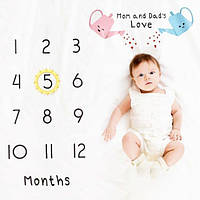Фотопеленка для первых фотосессий малыша с 1 до 12 месяцев / Фотофон Baby Pictures Поливалки 120х100см