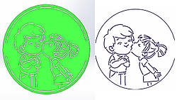 Трафарет "Хлопчик з дівчинкою", 15см