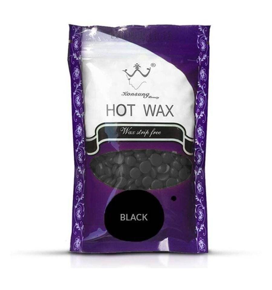 Віск гарячий для депіляції в гранулах Konsung Hot Wax чорний 100г.