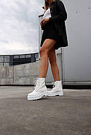 Жіночі шкіряні черевики Dr Martens Jadon Triple White (Доктор Мартінс Жадон білі демісезонні) 38