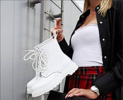 Dr Martens White Білі Мартінси жіночі черевики 1460