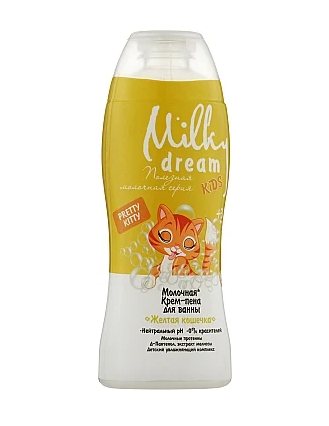 Крем-піна для ванни Milky Dream Kids Жовта кішечка, 300 мл, фото 1