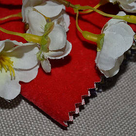 Тканина для меблів флок Анфора (Anfora) алого кольору