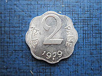 Монета 2 пайса Индия 1979 1975 Хайдарабад состояние 2 года цена за 1 монету