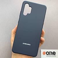 Чехол для Samsung Galaxy A32 кейс с бортиком микрофиброй чехол на телефон самсунг а32 темно-синий ssd