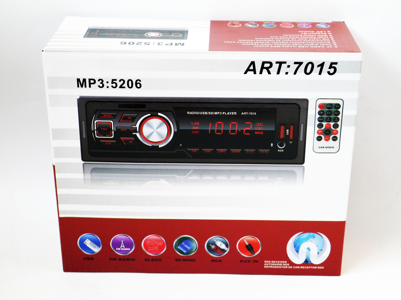 Автомагнітола 5206 ISO — MP3 Player, FM, USB, microSD, AUX