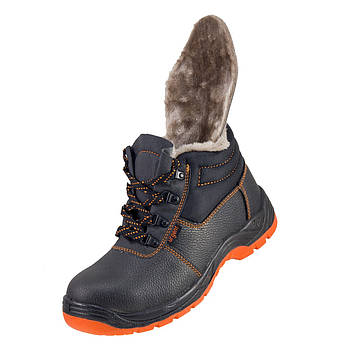 Спецвзуття зимове робоче, черевики шкіряні робочі утеплені, захисне взуття з металевим підноском