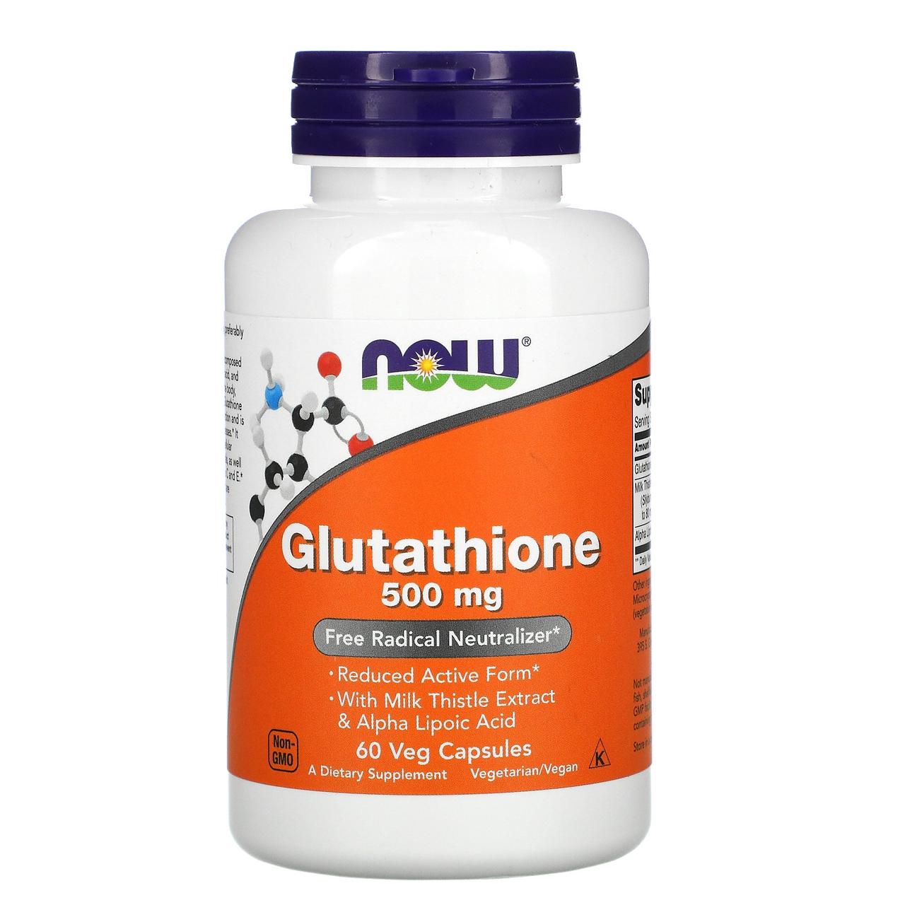 Glutathione 500 mg NOW, 60 капсул