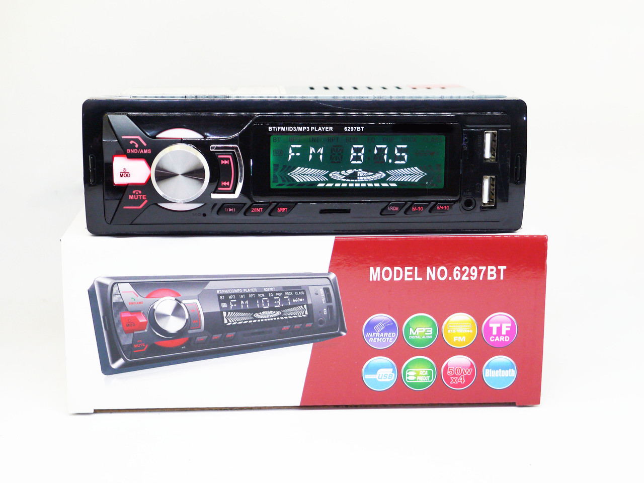 Автомагнитола 6297BT Bluetooth+2xUSB+SD+AUX 4x50W