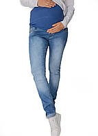 7083-1 Интересные джинсы для беременных Голубые
