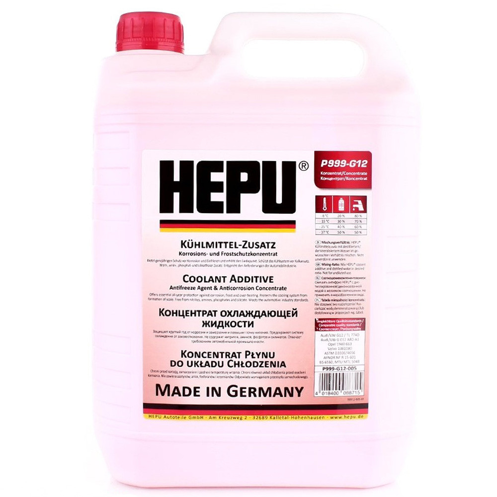 Антифриз HEPU G12 концентрат 5 л Червоний (P999-G12-005)
