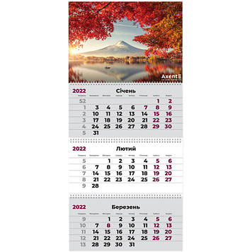 Календар кварт. настін. "Axent" "Японія" 2022,3 пружина №8803-04-А(20)