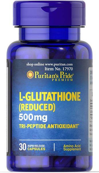 L-Glutathione Reduced 500 mg Puritan's Pride, 30 капсул