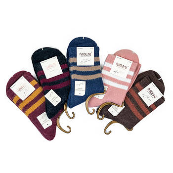 Жіночі теплі м'які шкарпетки з микролюрексом Nicen (смужка)