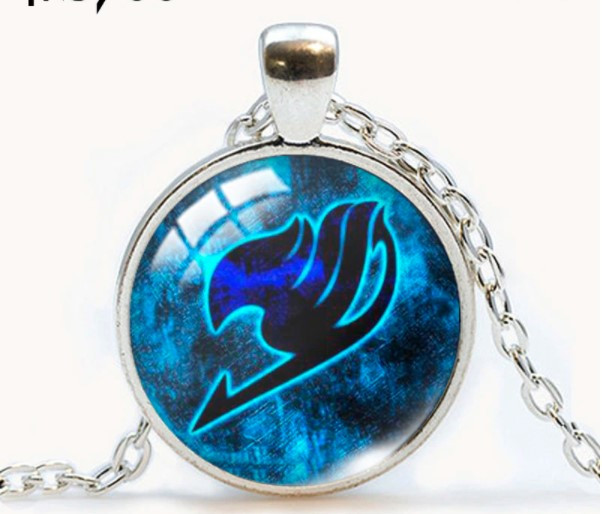 Кулон Хвост Феї (Fairy Tail) — синій на сріблястому ланцюжку
