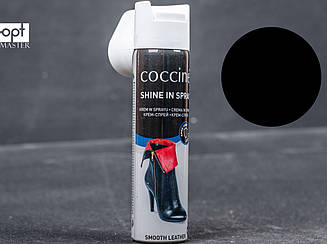 Крем-спрей для додання блиску взуття Coccine Shine in spray 75 мл, чорний