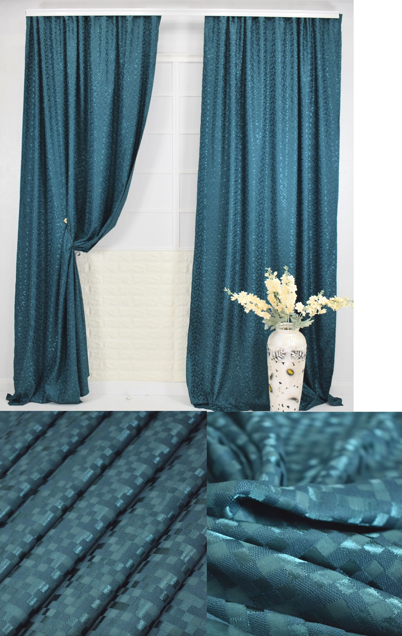 Готові Портьєри Мультилюкс "Піксель" (Світла Бірюза)