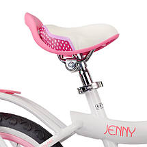 Дитячий двоколісний велосипед для дівчинки з кошиком RoyalBaby JENNY GIRLS 16", OFFICIAL UA, білий, фото 5