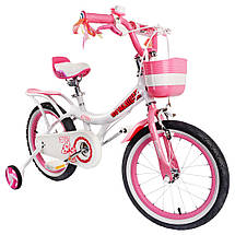 Дитячий двоколісний велосипед для дівчинки з кошиком RoyalBaby JENNY GIRLS 16", OFFICIAL UA, білий, фото 4