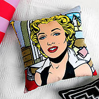 Подушка диванная с бархата Marilyn Monroe pop art 45x45 см (45BP_ERA005)
