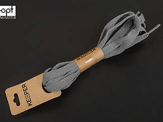 Шнурки (в упаковці) плоскі не вощені 8 мм, 100 см, кол. №28 сірий