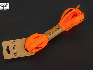 Шнурки (в упаковці) плоскі не вощені 8 мм, 100 см, кол. №13 помаранчевий