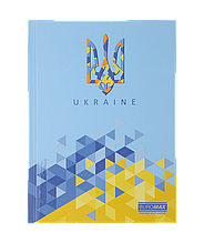 Блокнот UKRAINE, А5, 96 л., клітинка, картонна обкладинка тверда, блакитна