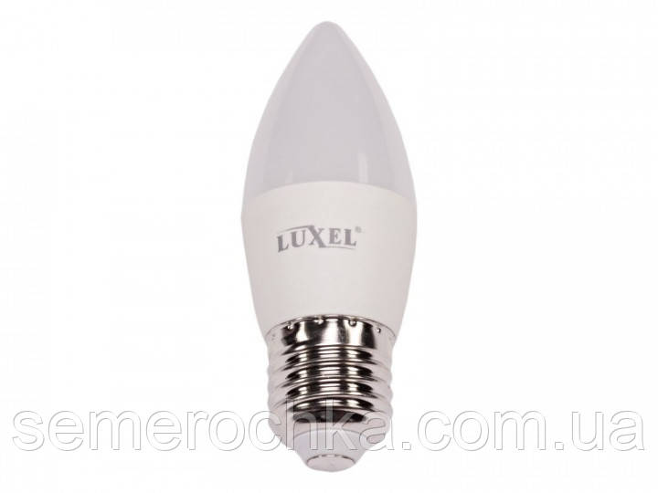 Лампа C37 6W 220V E27 свічка 3000K (047-HE) Luxel led, тепле світло, світлодіодна Люксел