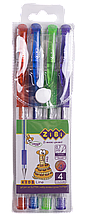Набір з 4-х гелевих ручок GLITTER (з блискітками), 4 кольори, KIDS Line