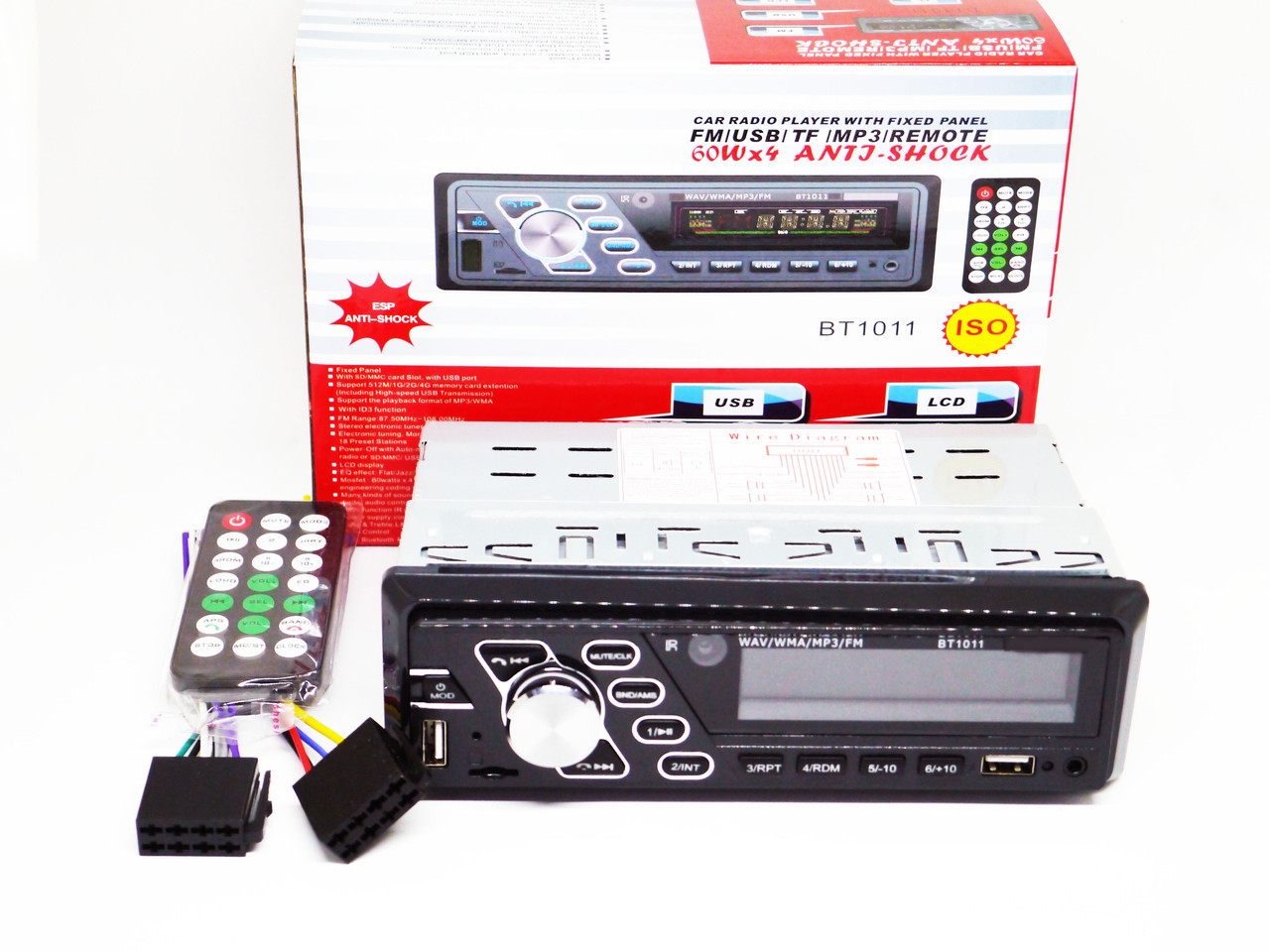 Автомагнітола 1011BT Bluetooth ISO FM, USB, SD, AUX