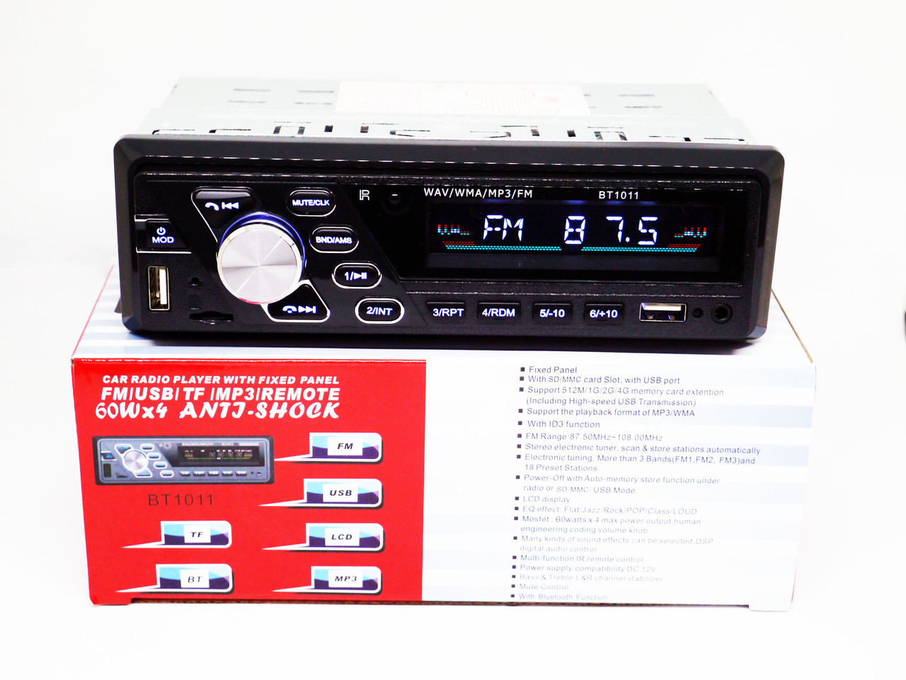 Автомагнітола 1011BT ISO + BLUETOOTH - MP3 Player, FM, USB, SD, AUX