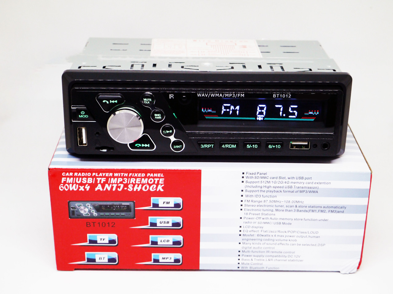 Автомагнітола 1012BT Bluetooth ISO FM, USB, SD, AUX