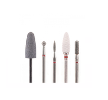 Стартовий набір фрезів для тонкої кутикули в пластиковому контейнері 5 шт - SET - 5 RED (243 021R 001)