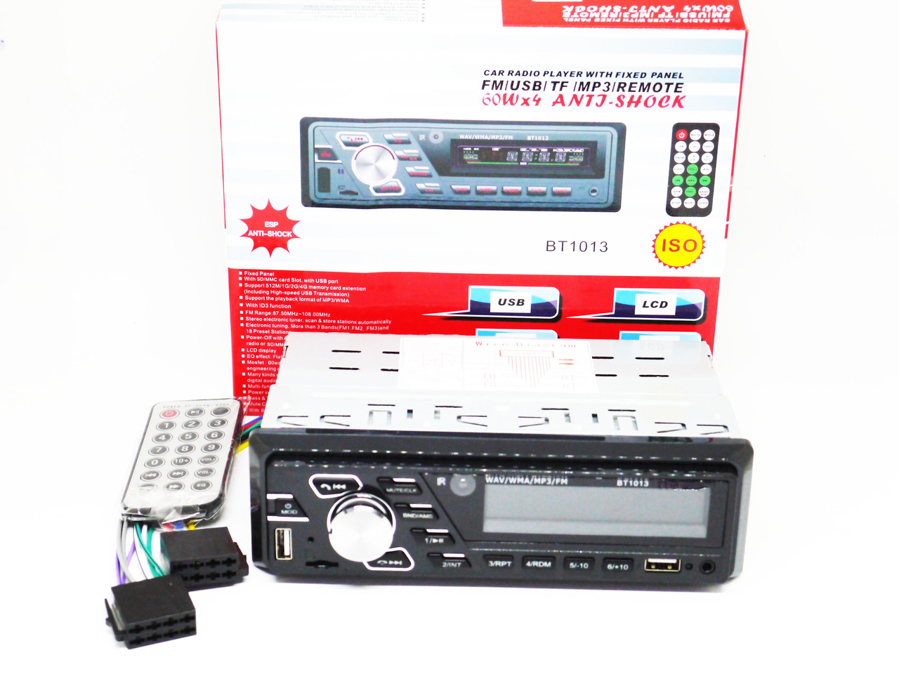 Автомагнітола 1013BT ISO + BLUETOOTH - MP3 Player, FM, USB, SD, AUX