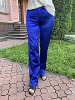 Штани жіночі стрейч сатин синій електрик