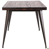 Обідній стіл Floyd дерев'яна стільниця 1600х800 мм металевий каркас колір кави, фото 5