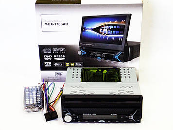1din Магнітола MCX-1703AD — 7"Екран + USB + Bluetooth — знімна панель