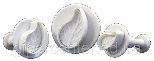 Набір форм для нарізки тіста 3 шт, "зігнутий лист"