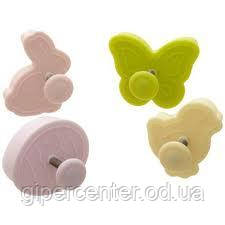Набір форм для нарізки тіста "Пасха" 4 шт (метелик, кролик, яйце, курча)