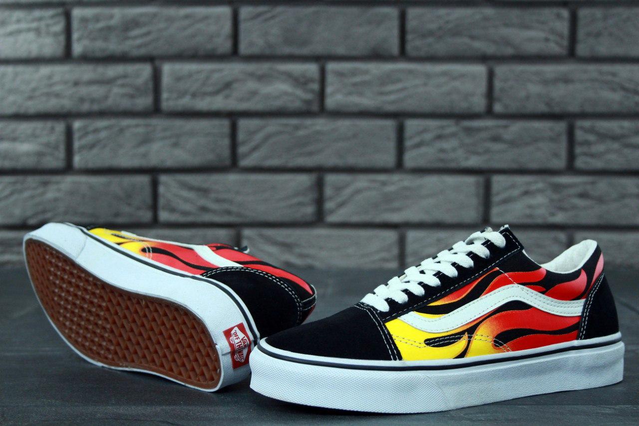 Кеды Vans Old Skool Flame Ванс Олд Скул огненные с принтом пламя мужские женские подростковые - фото 5 - id-p1474793532