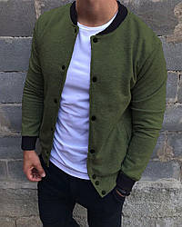 Чоловіча кофта бомбер на осінь/весну хакі