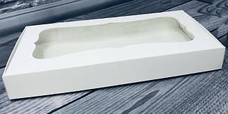 Коробка для печива, пряників, з вікном, 15 см х 28 см х 3 см, мілований картон