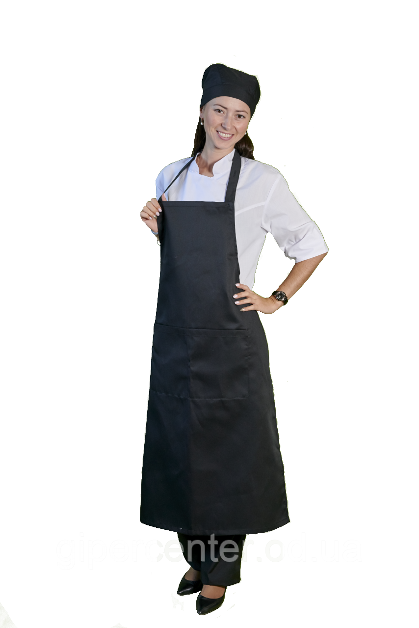 Фартух із нагрудником синій