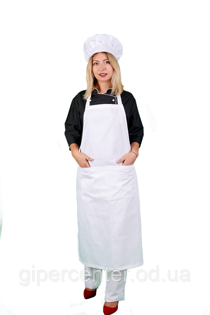 Фартух із нагрудником білий