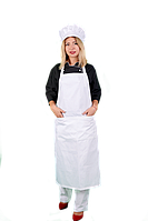Фартух із нагрудником білий