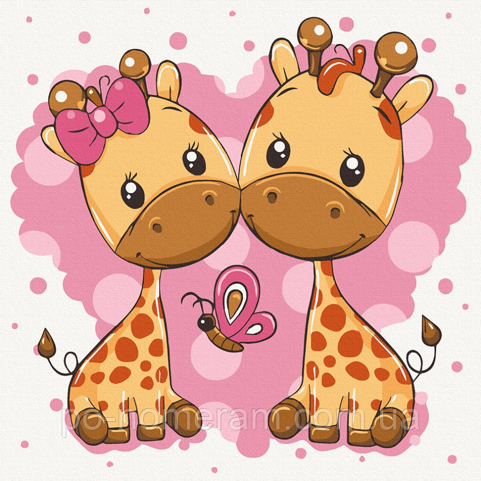 Акційна Малюнок по цифрам ArtCraft Жирафики (ACR-15542-AC) 30 х 30 см, фото 1