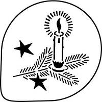 Трафарет для прикраси торта "гілку ялинки зі свічок"