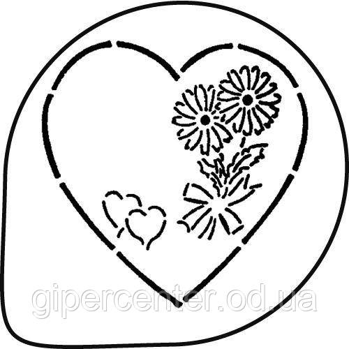 Трафарет для прикраси торта "серце"
